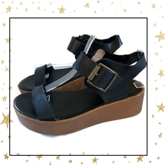 Brash Shoes Brash Womens Black Platform Buckle Sandals 6 Poshmark